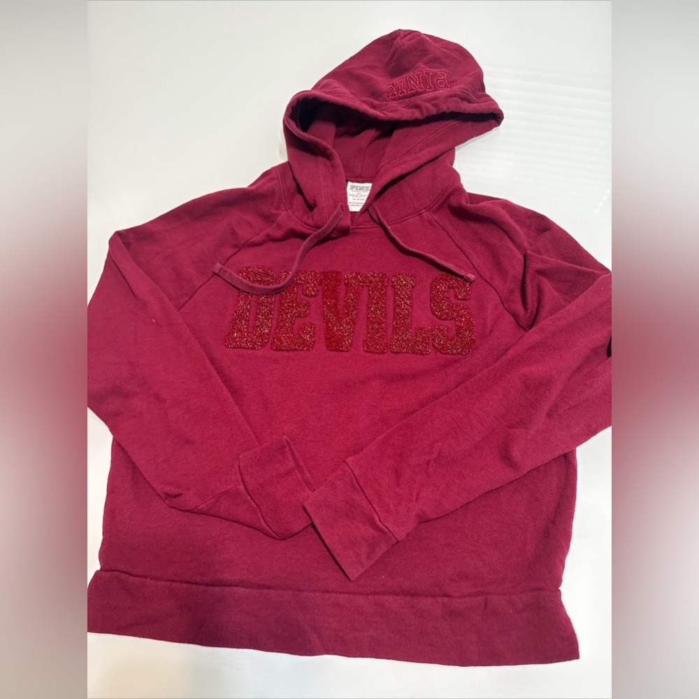 Victorias Secret Pink Red ASU Devils Hoodie Sweater XS X Small S1